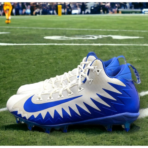 Nike Alpha Menace NFL Football Cleats Blue White 871451 Mens 11.5 Fast Ship